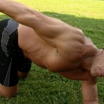 Triceps dumbbell kickbacks (up position)