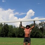home lat pullup workout on a goal post