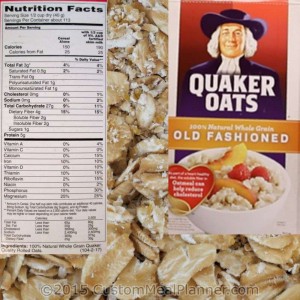 oats, rolled, nutritional information