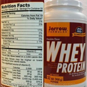 whey, protein powder, concentrated, nutritional information