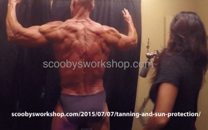 bodybuilder spray tan