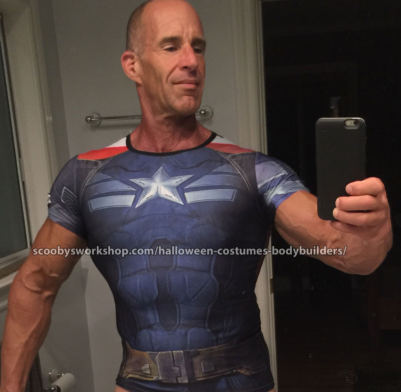 captain america superhero cheap halloween costume for bodybuilders