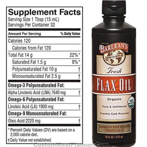 flaxseed oil nutritional information
