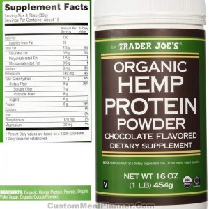 hemp protein powder nutritional information