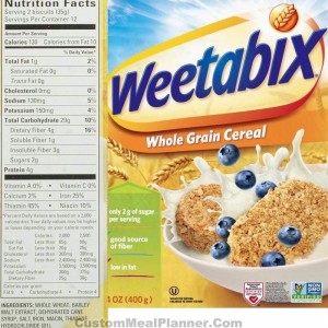wheetabix nutritional information