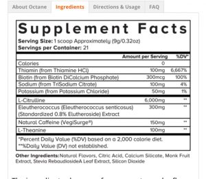 kinobody-octane-ingredients